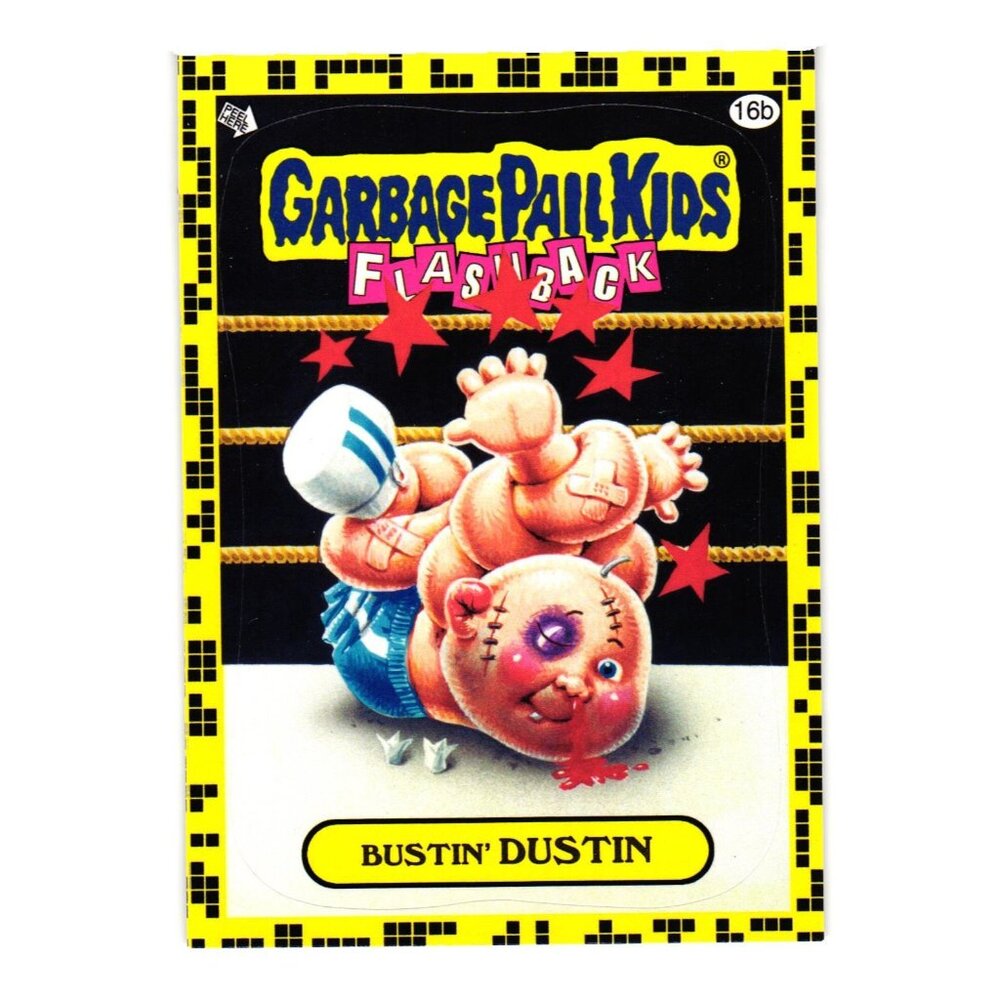Garbage Pail Kids Flashback Card 16b Bustin Dustin Yellow 2011 Collector Sticker